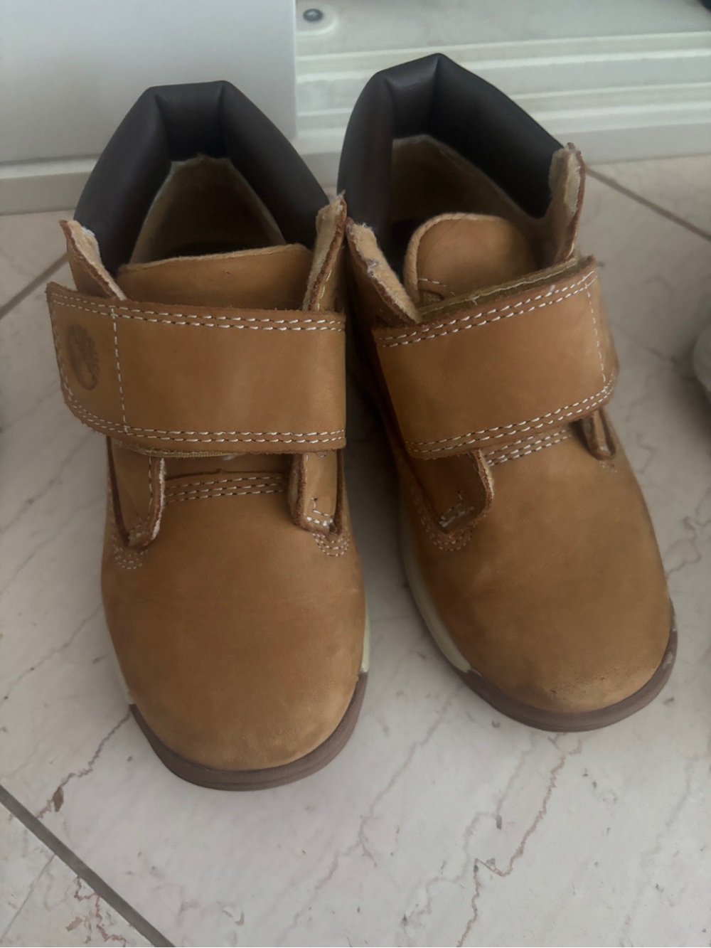 Timberland Kids Tan Brown Velcro Boots